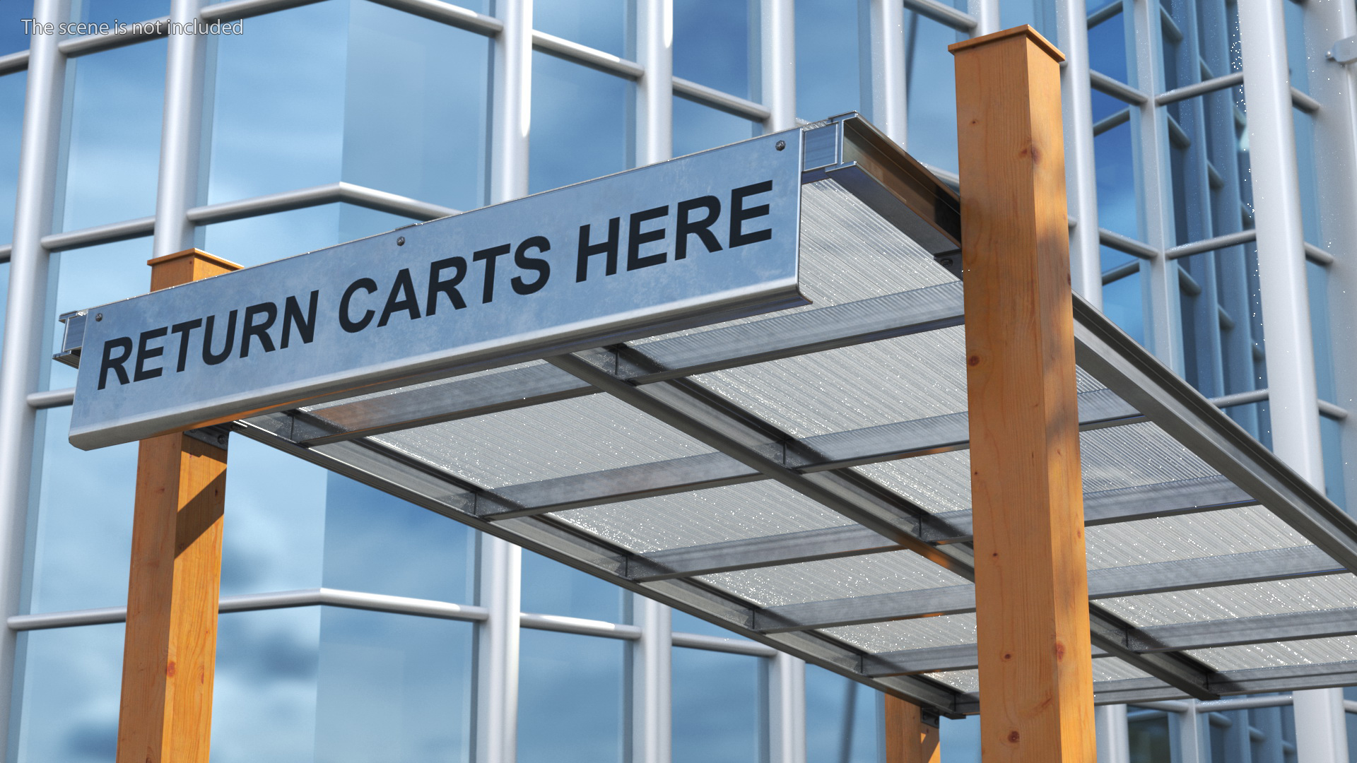 3D Covered Shopping Cart Corral model