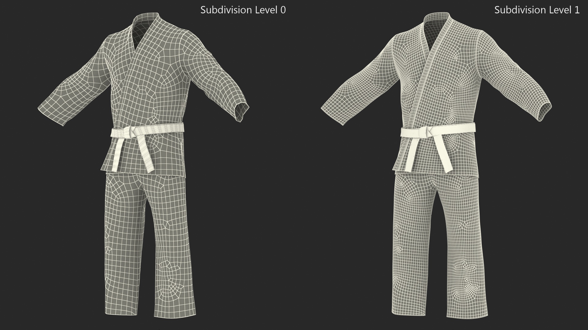 Karate Training Suit Red 3D model