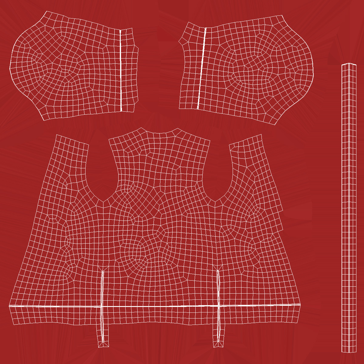 Karate Training Suit Red 3D model