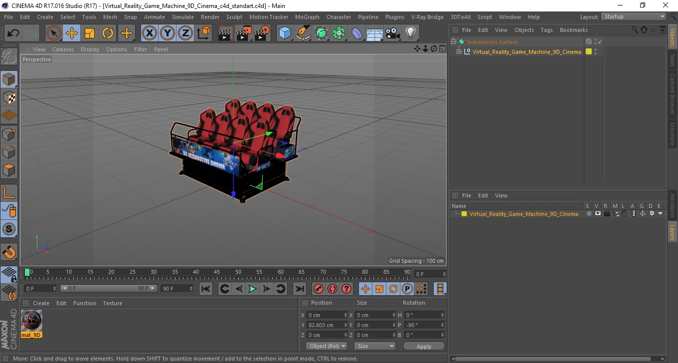 3D Virtual Reality Game Machine 9D Cinema model