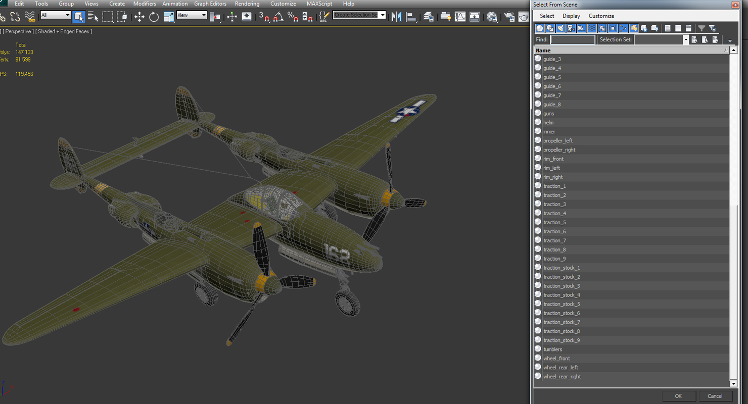 Lockheed P 38 Lightning US WWII Fighter 3D model