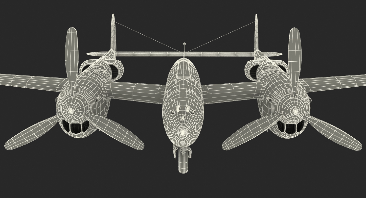 Lockheed P 38 Lightning US WWII Fighter 3D model