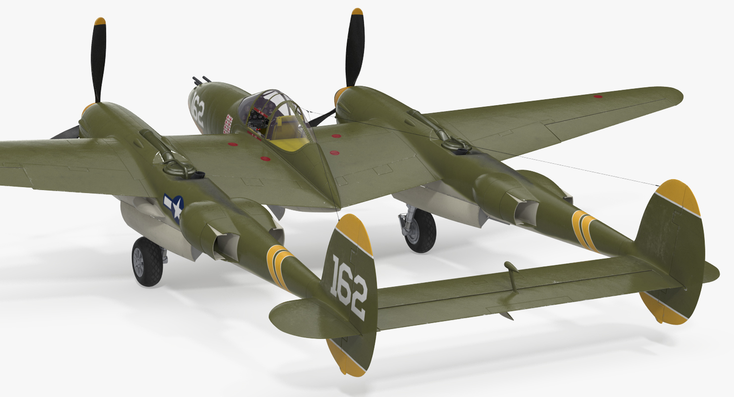 Lockheed P 38 Lightning US WWII Fighter 3D model