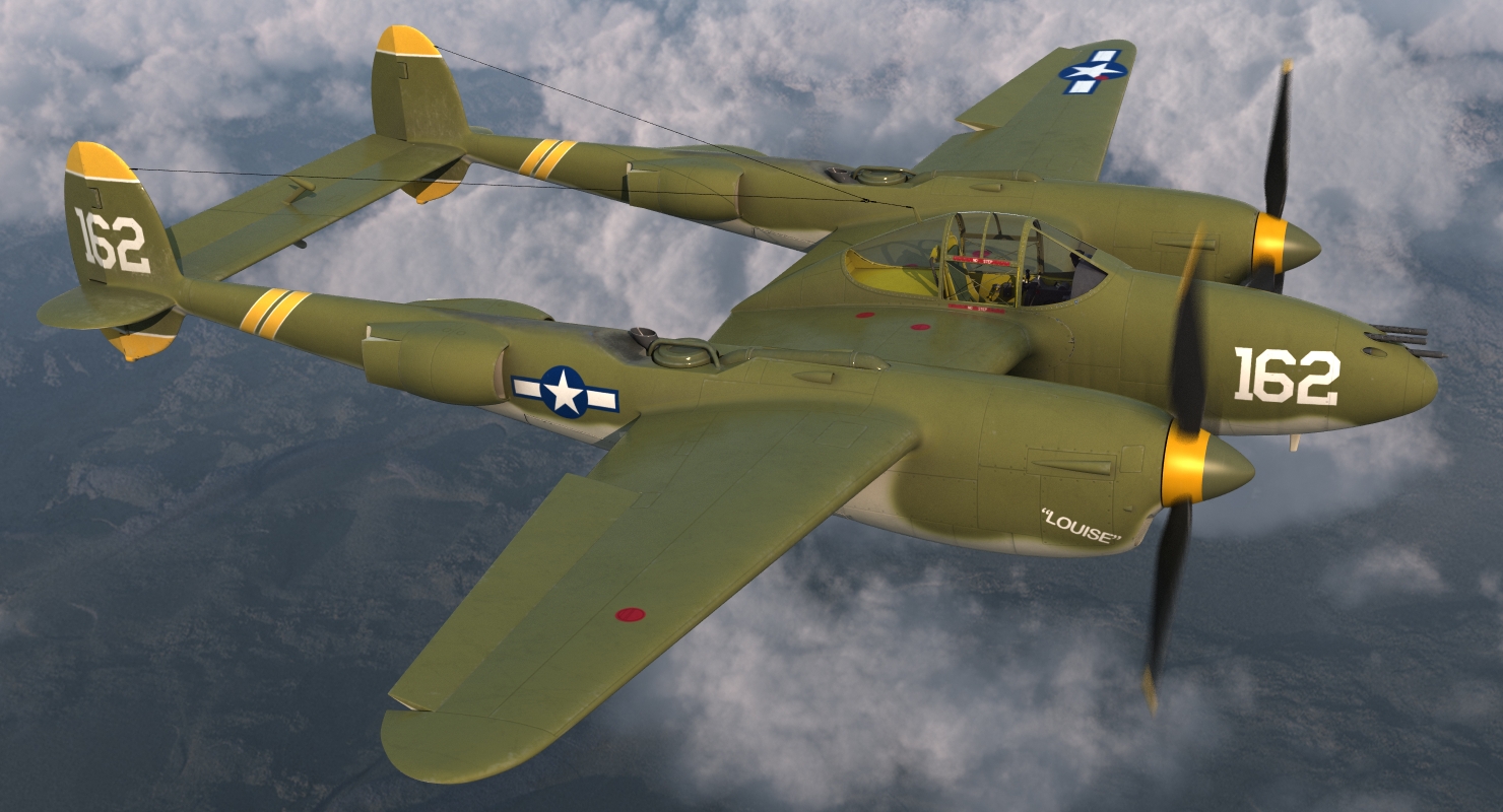 Lockheed P 38 Lightning US WWII Fighter 3D model