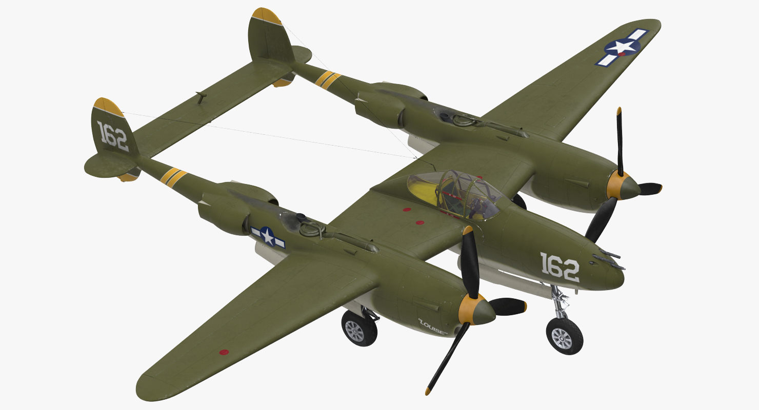 Lockheed P 38 Lightning US WWII Fighter 3D model