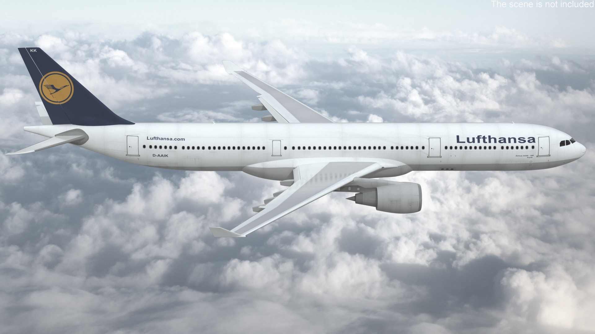 Lufthansa Airbus A330-300 Rigged 3D