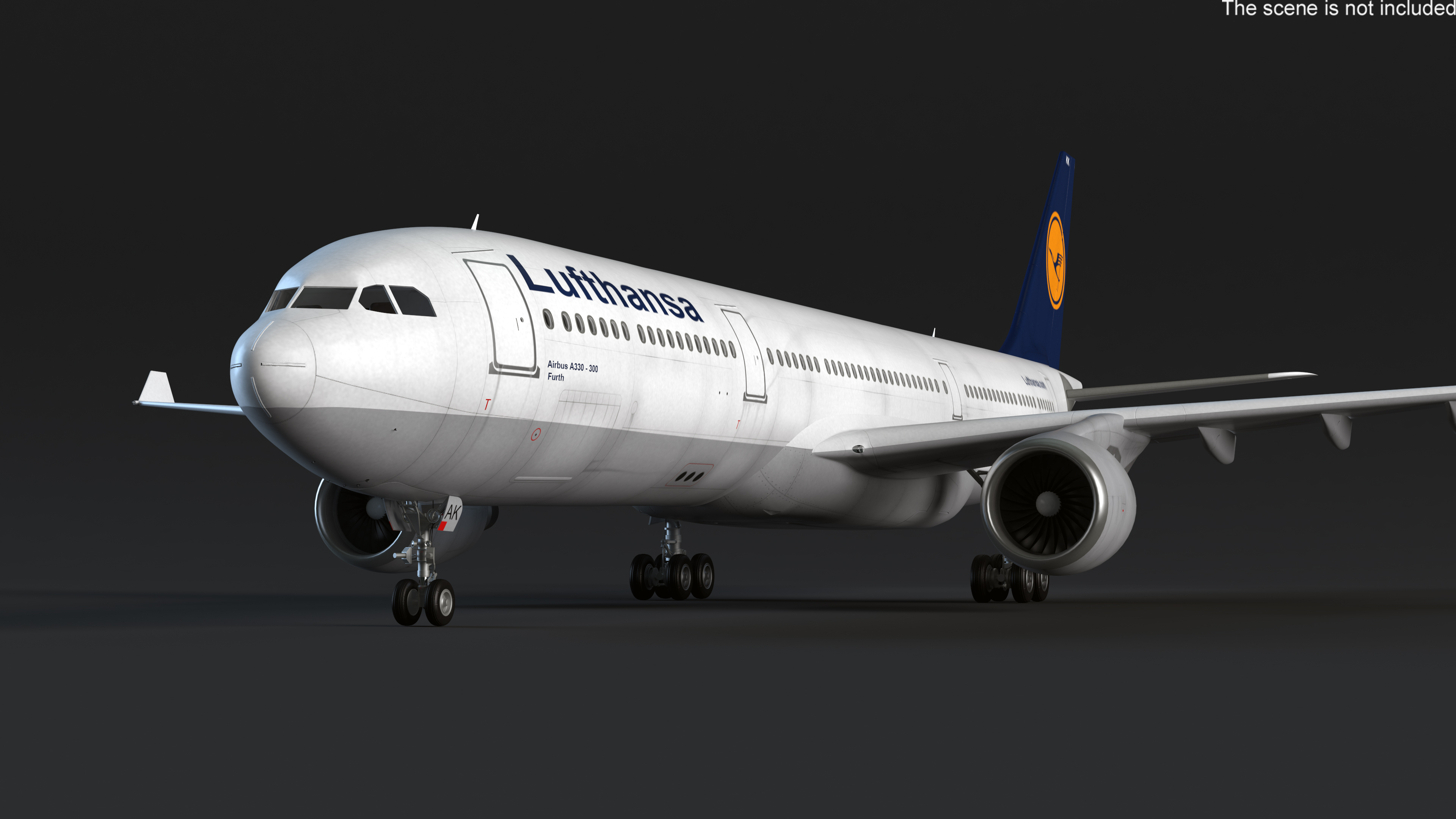 Lufthansa Airbus A330-300 Rigged 3D