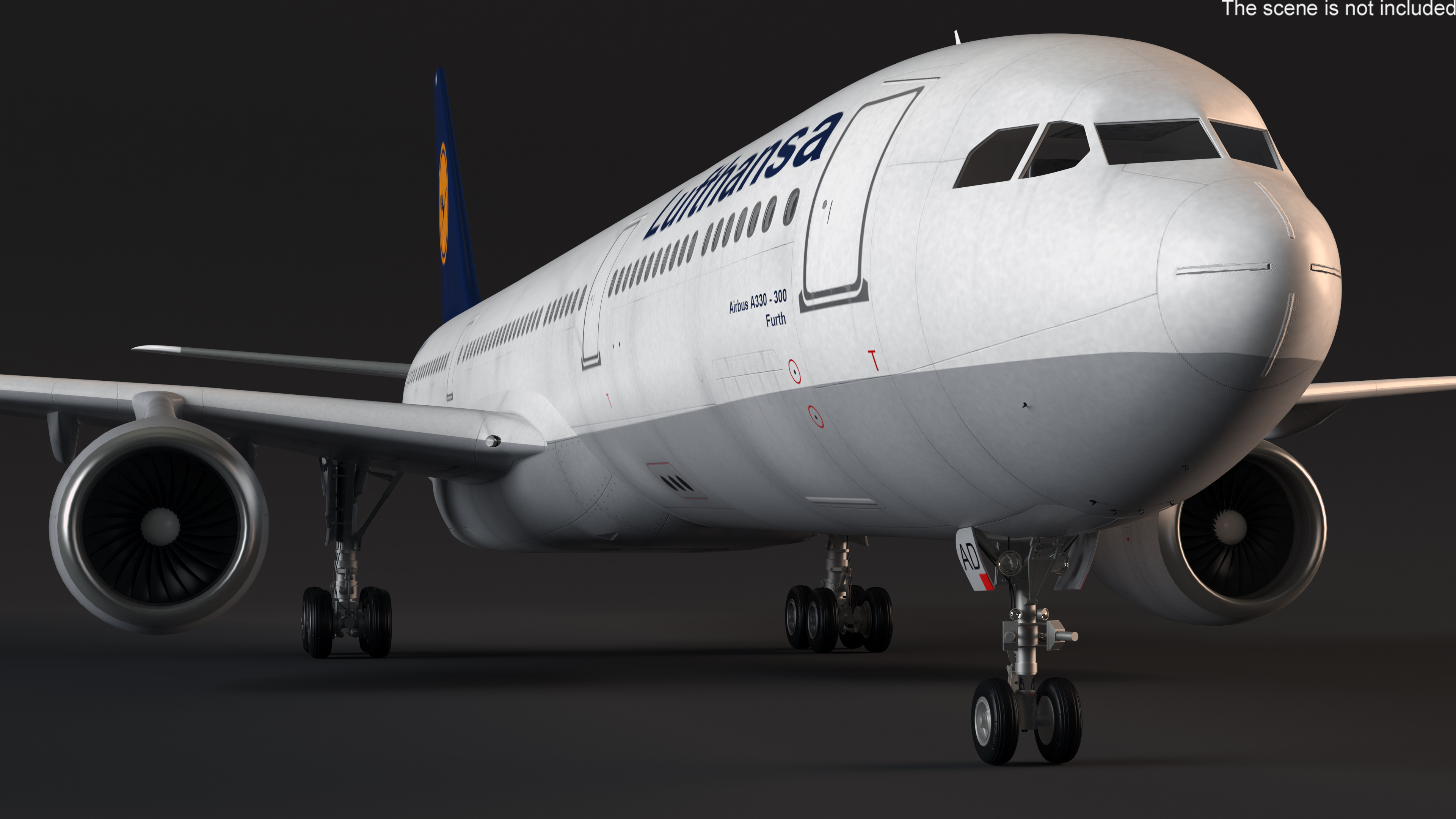 Lufthansa Airbus A330-300 Rigged 3D