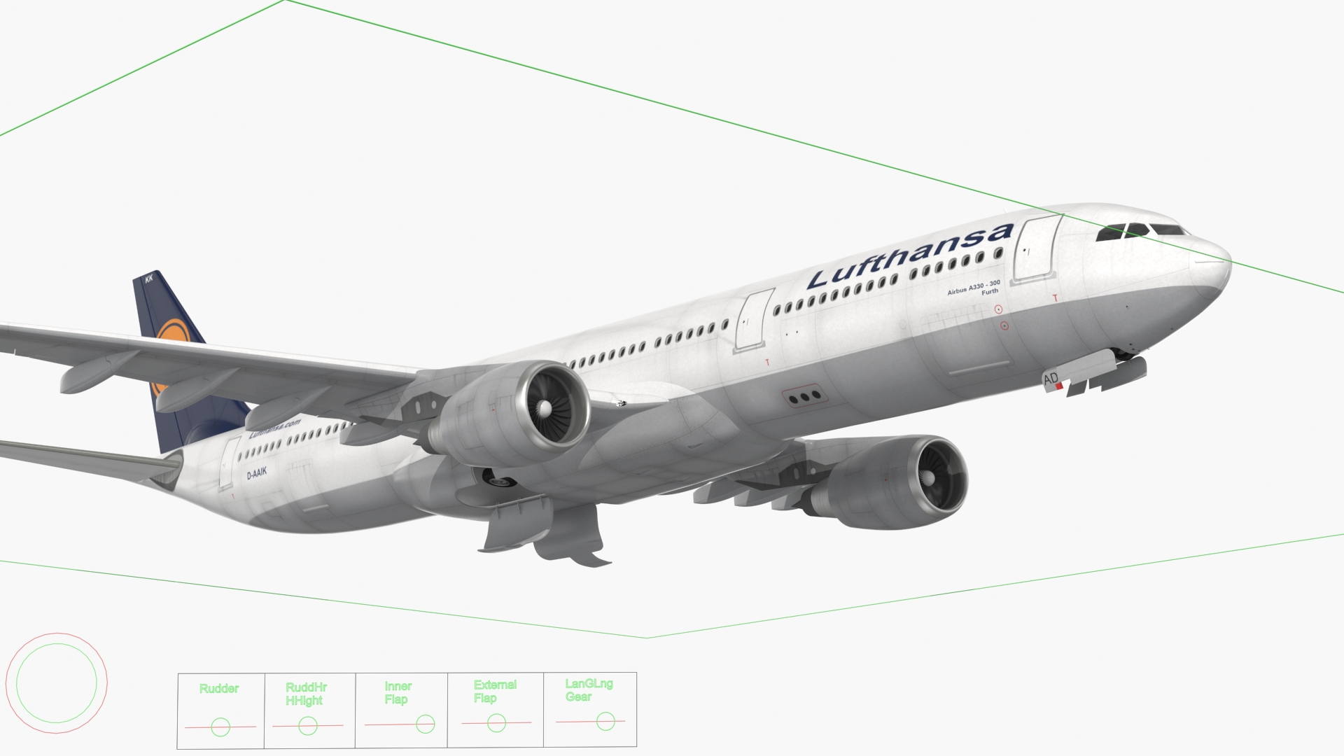 Lufthansa Airbus A330-300 Rigged 3D