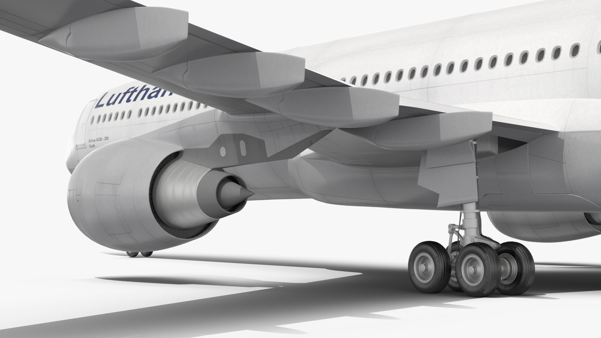 Lufthansa Airbus A330-300 Rigged 3D