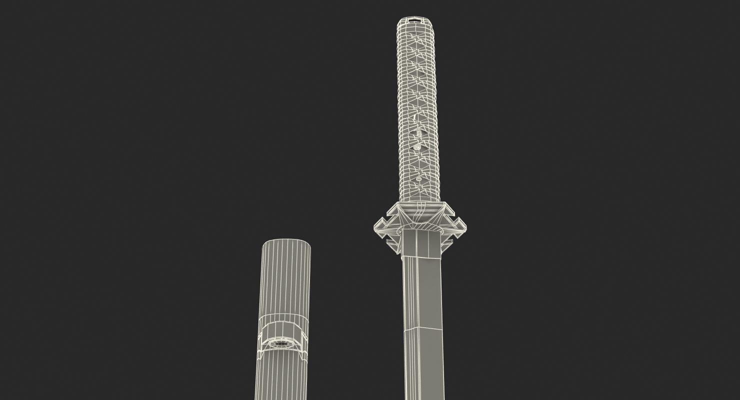 Short Japan Sword Ninjato Set 3D model