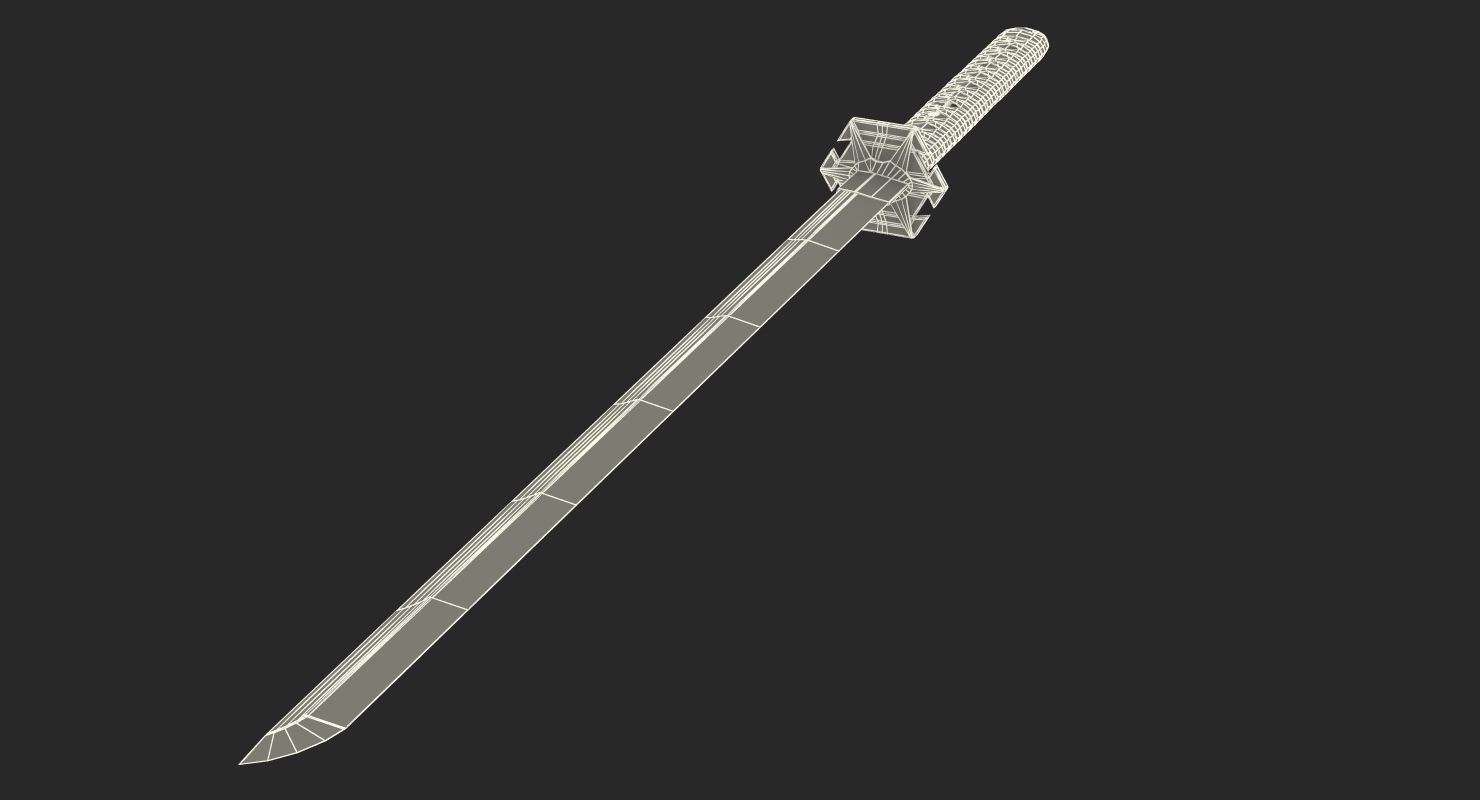 Short Japan Sword Ninjato Set 3D model