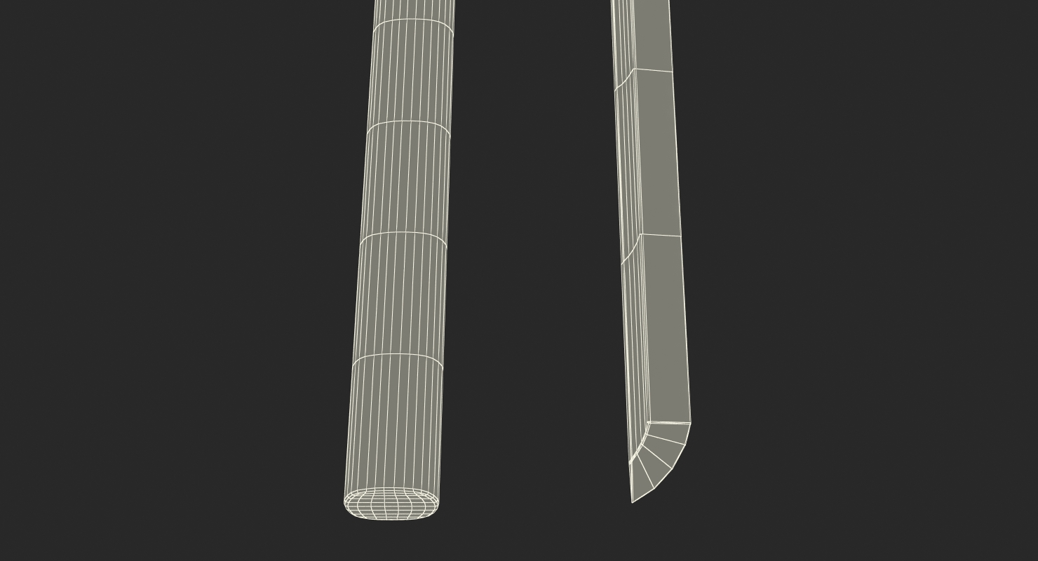 Short Japan Sword Ninjato Set 3D model