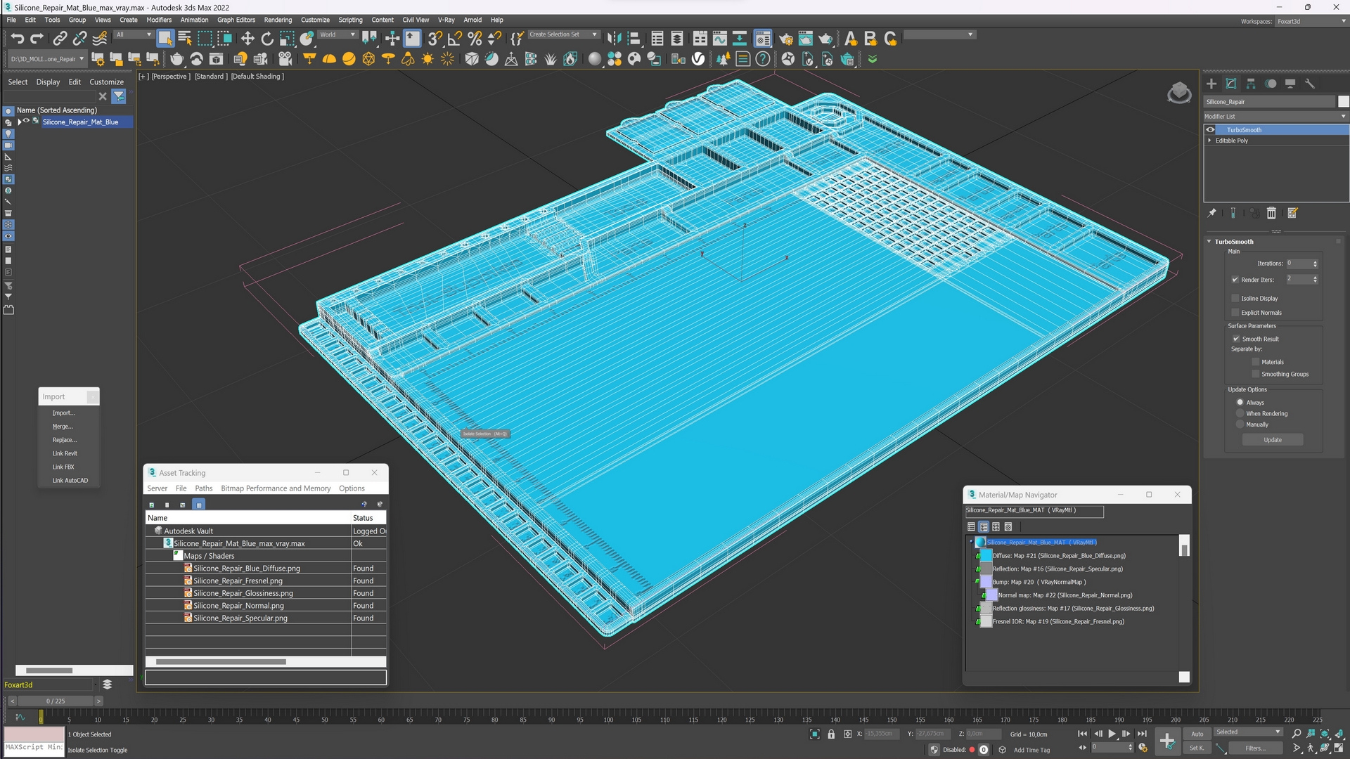 Silicone Repair Mat Blue 3D model