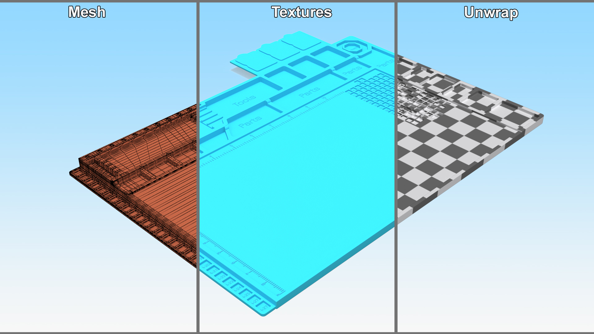 Silicone Repair Mat Blue 3D model