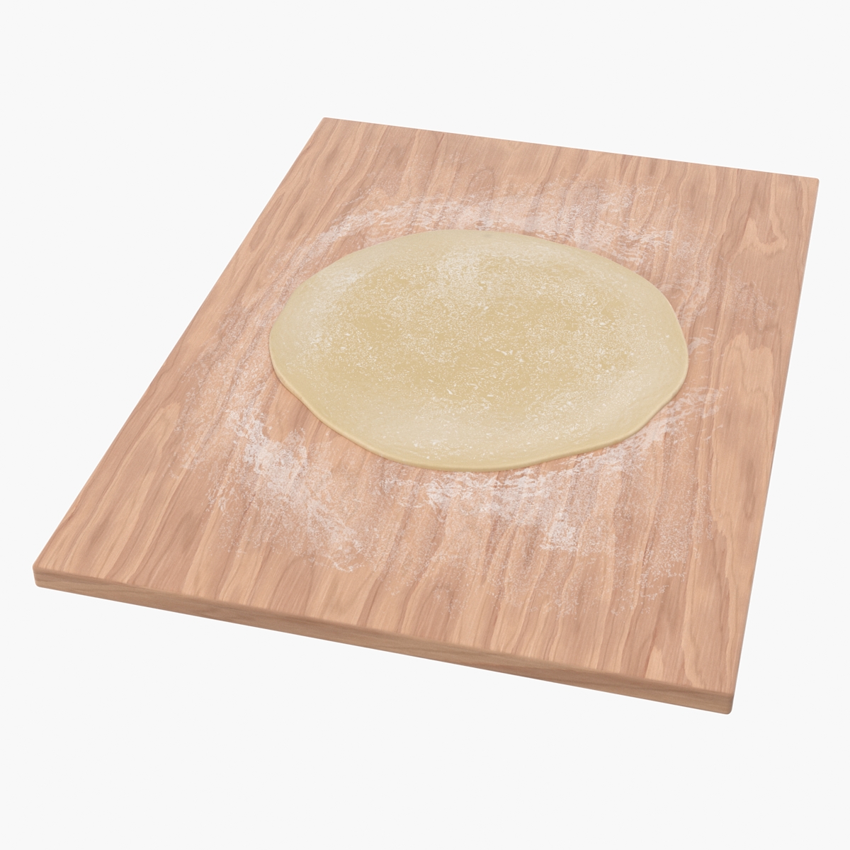 Flat Bread Pizza Dough on Board
