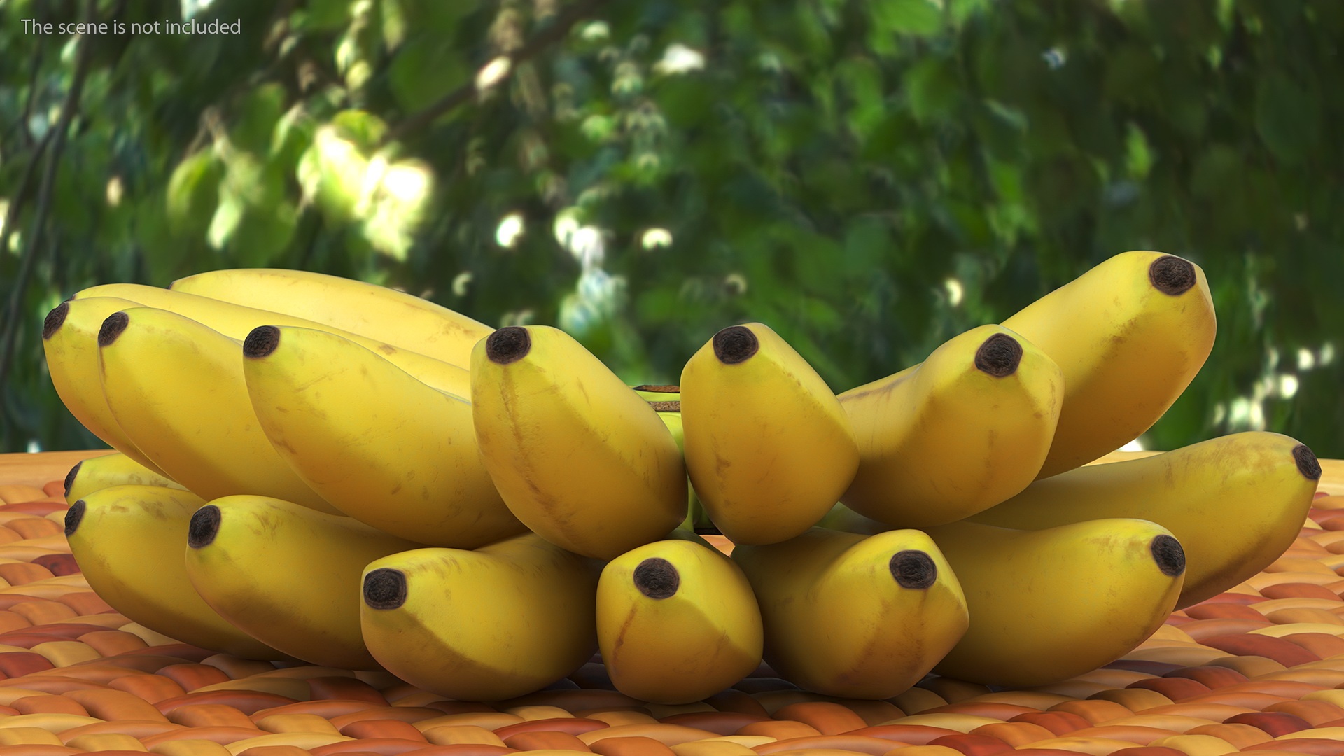 3D Old Ripe Banana Bunch