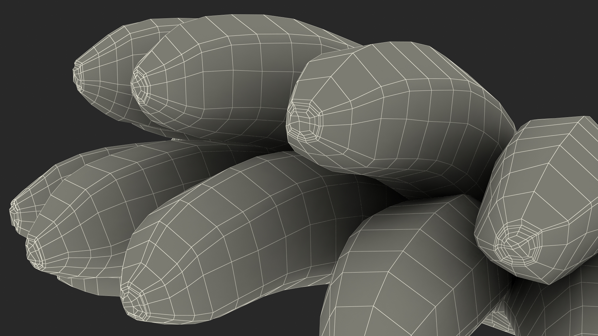 3D Old Ripe Banana Bunch