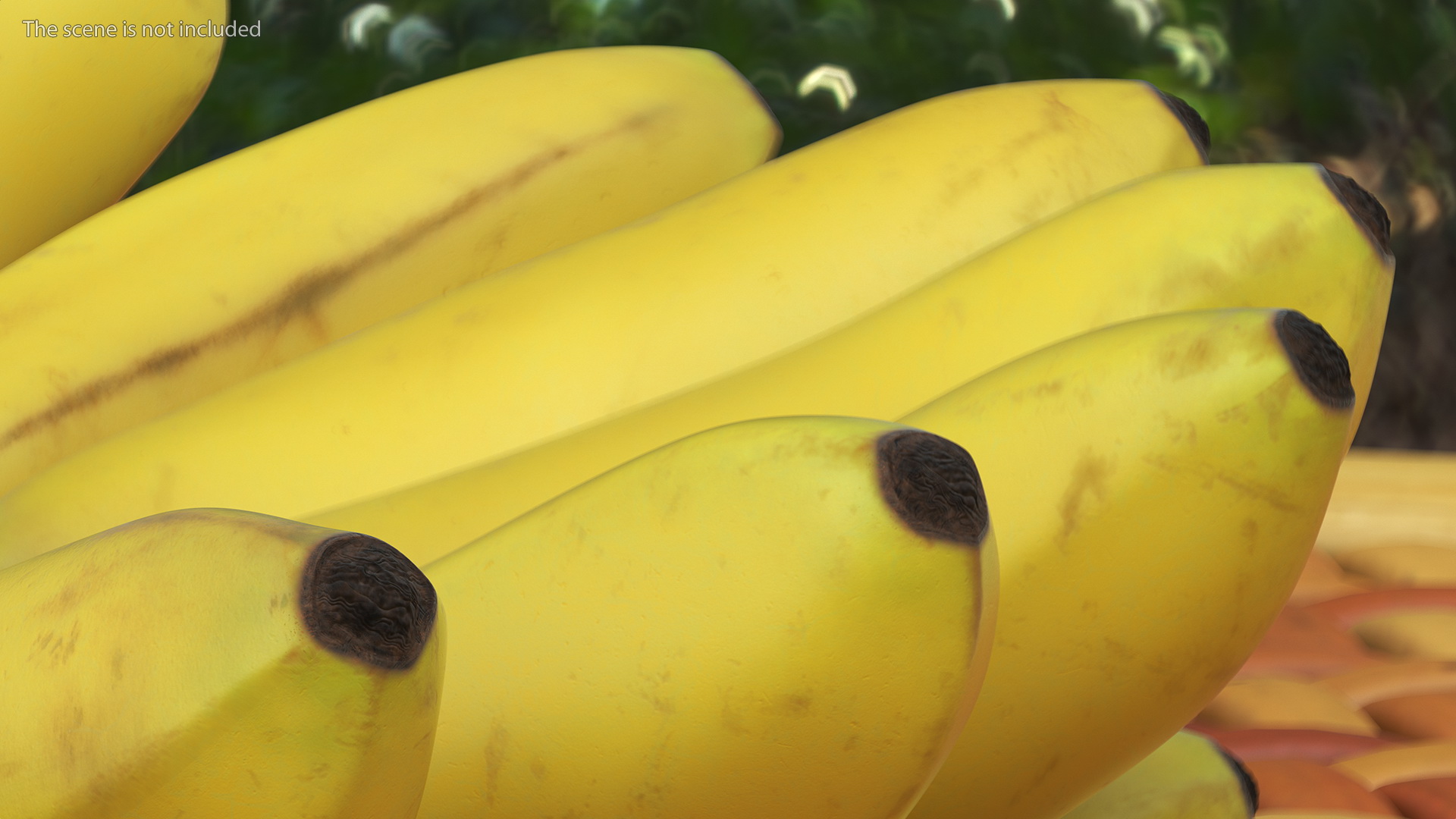 3D Old Ripe Banana Bunch