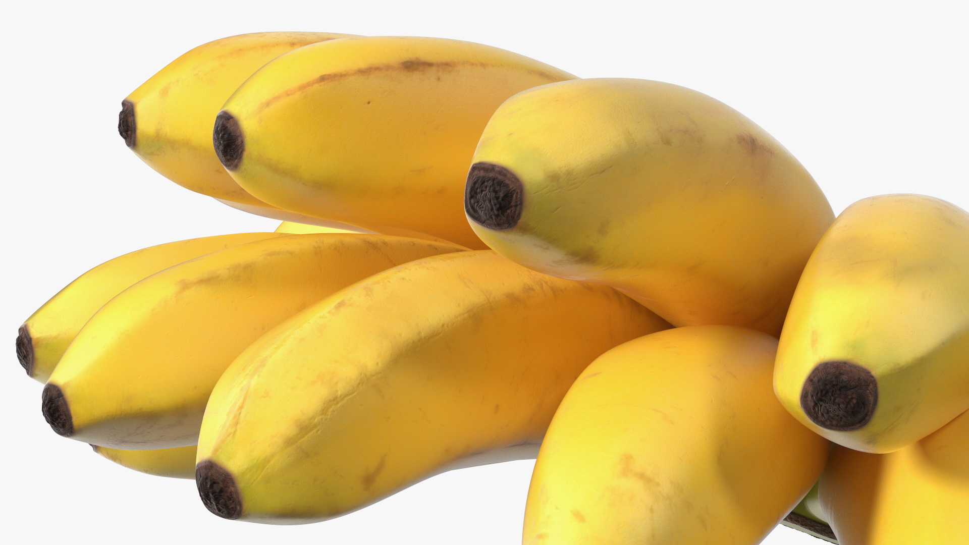 3D Old Ripe Banana Bunch