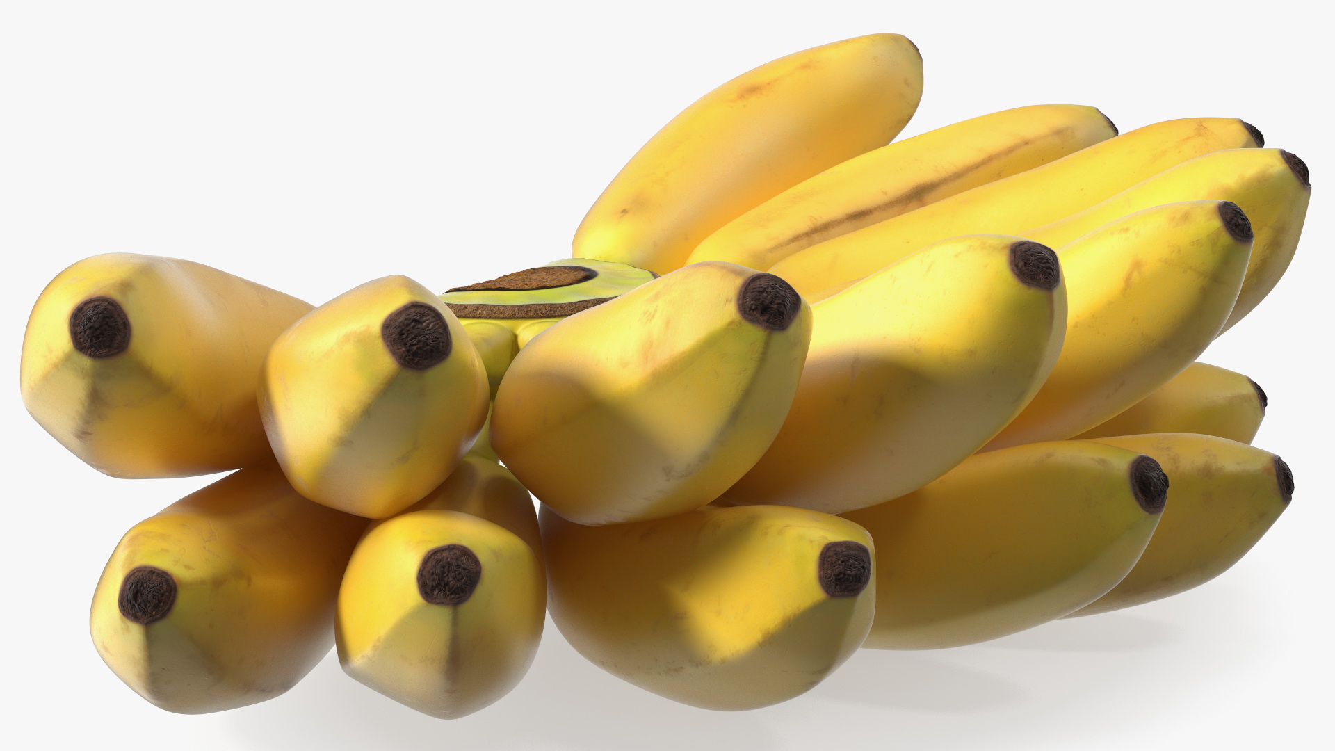 3D Old Ripe Banana Bunch