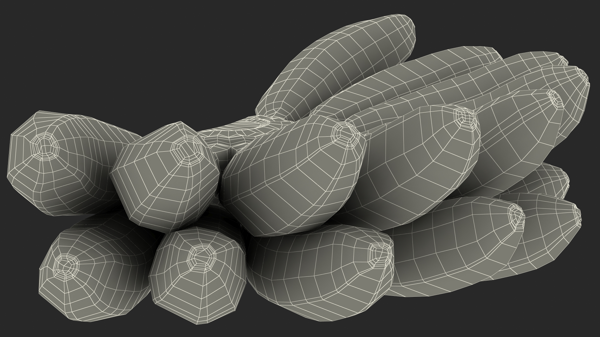 3D Old Ripe Banana Bunch