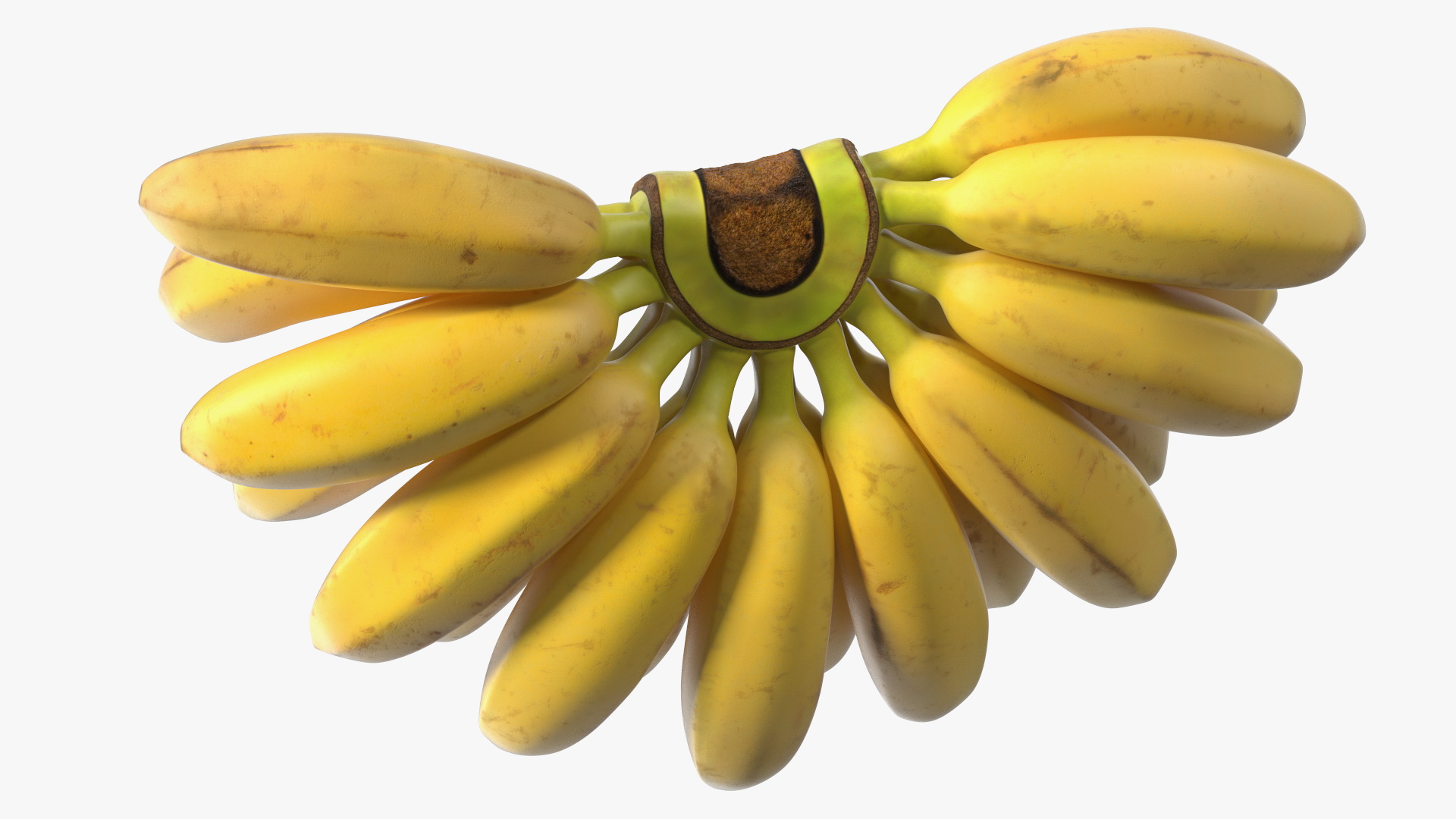 3D Old Ripe Banana Bunch