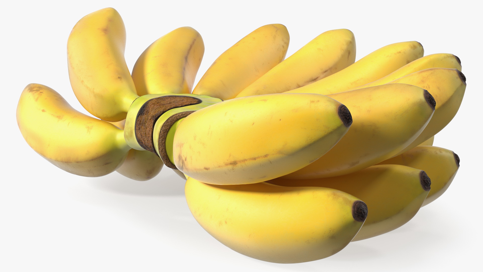 3D Old Ripe Banana Bunch