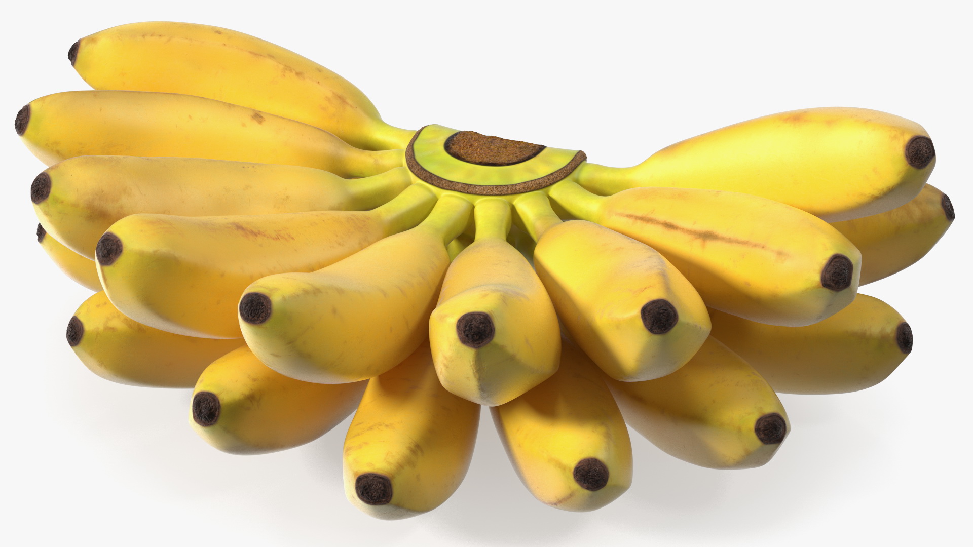 3D Old Ripe Banana Bunch