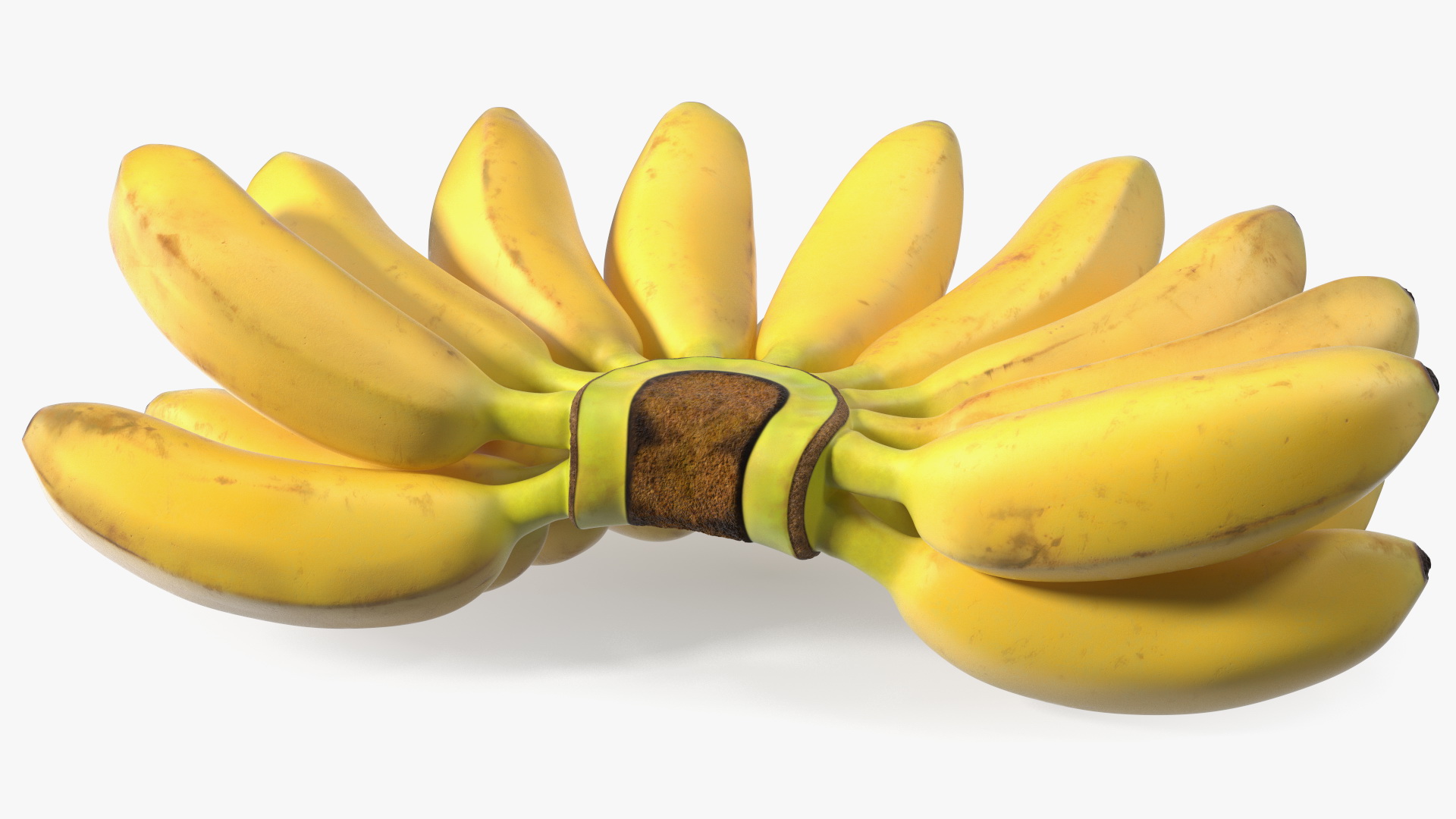 3D Old Ripe Banana Bunch