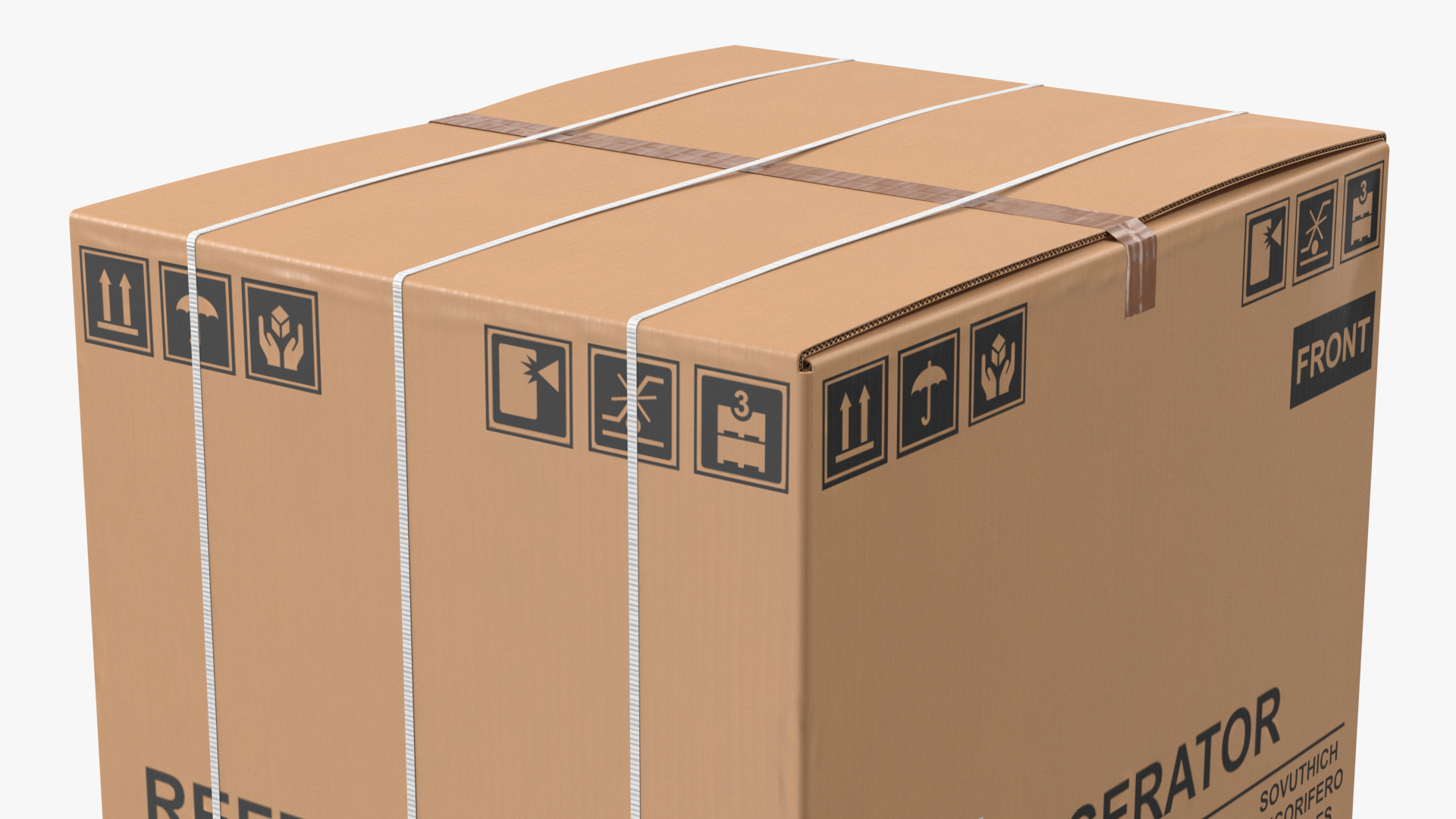 3D Double Door Fridge Cardboard Box New