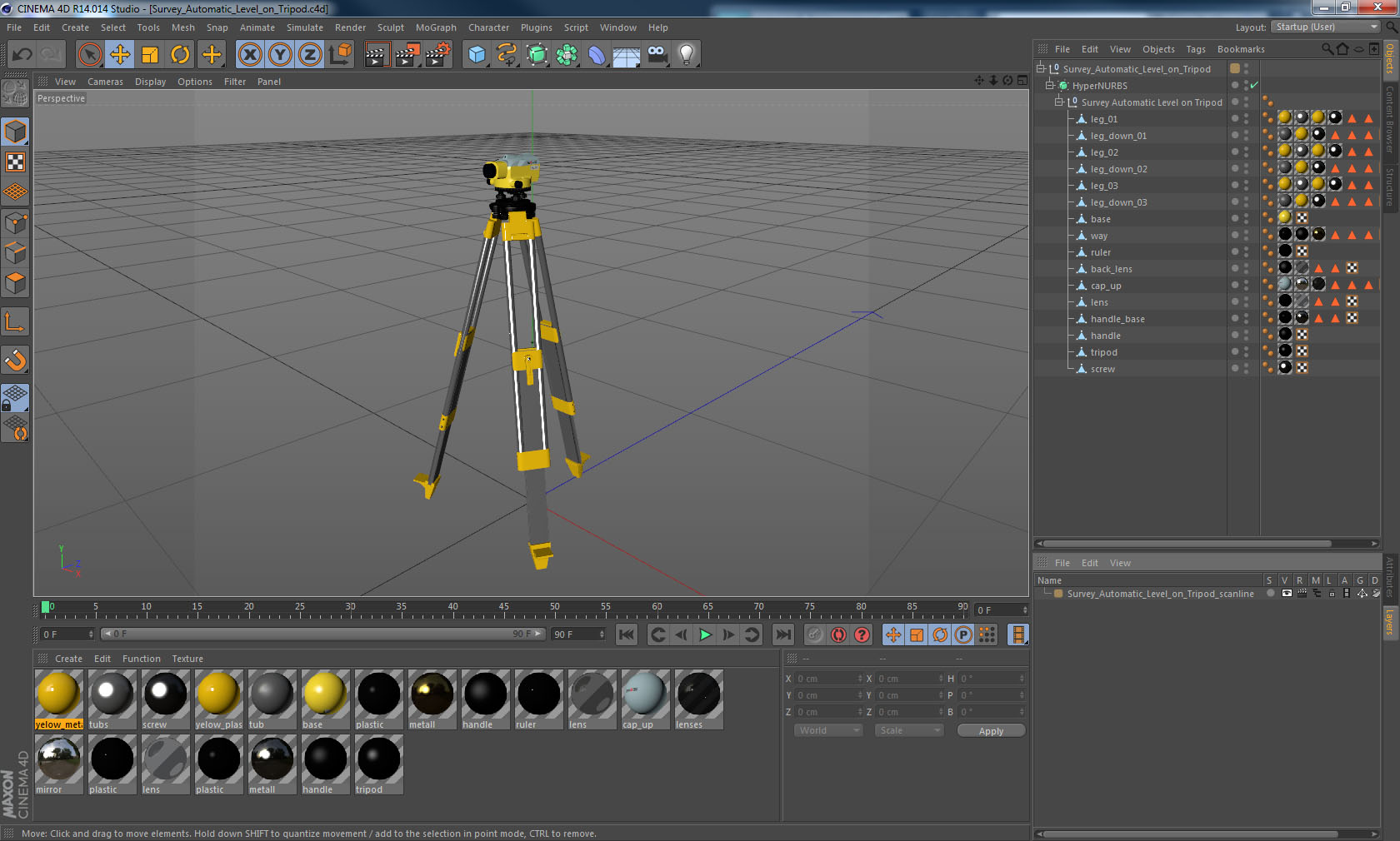 Survey Automatic Level on Tripod 3D