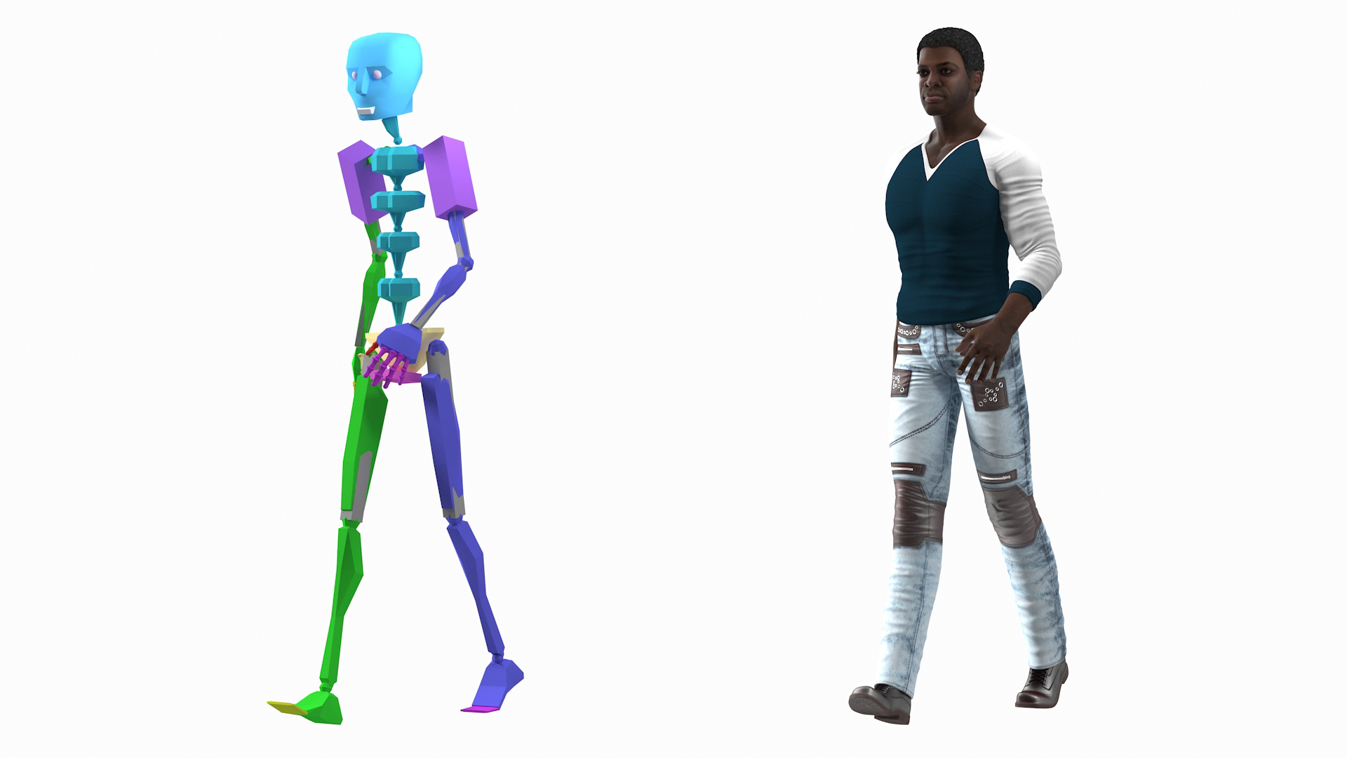 3D Afro American Man in City Style Rigged model