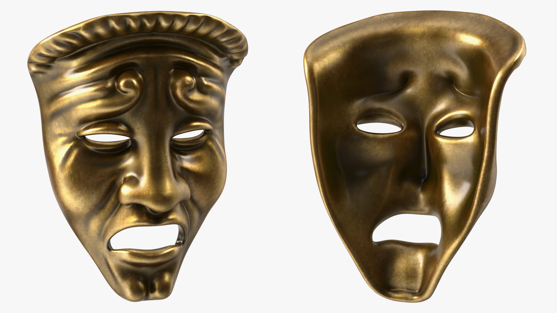 Comedy and Tragedy Masks 3D model