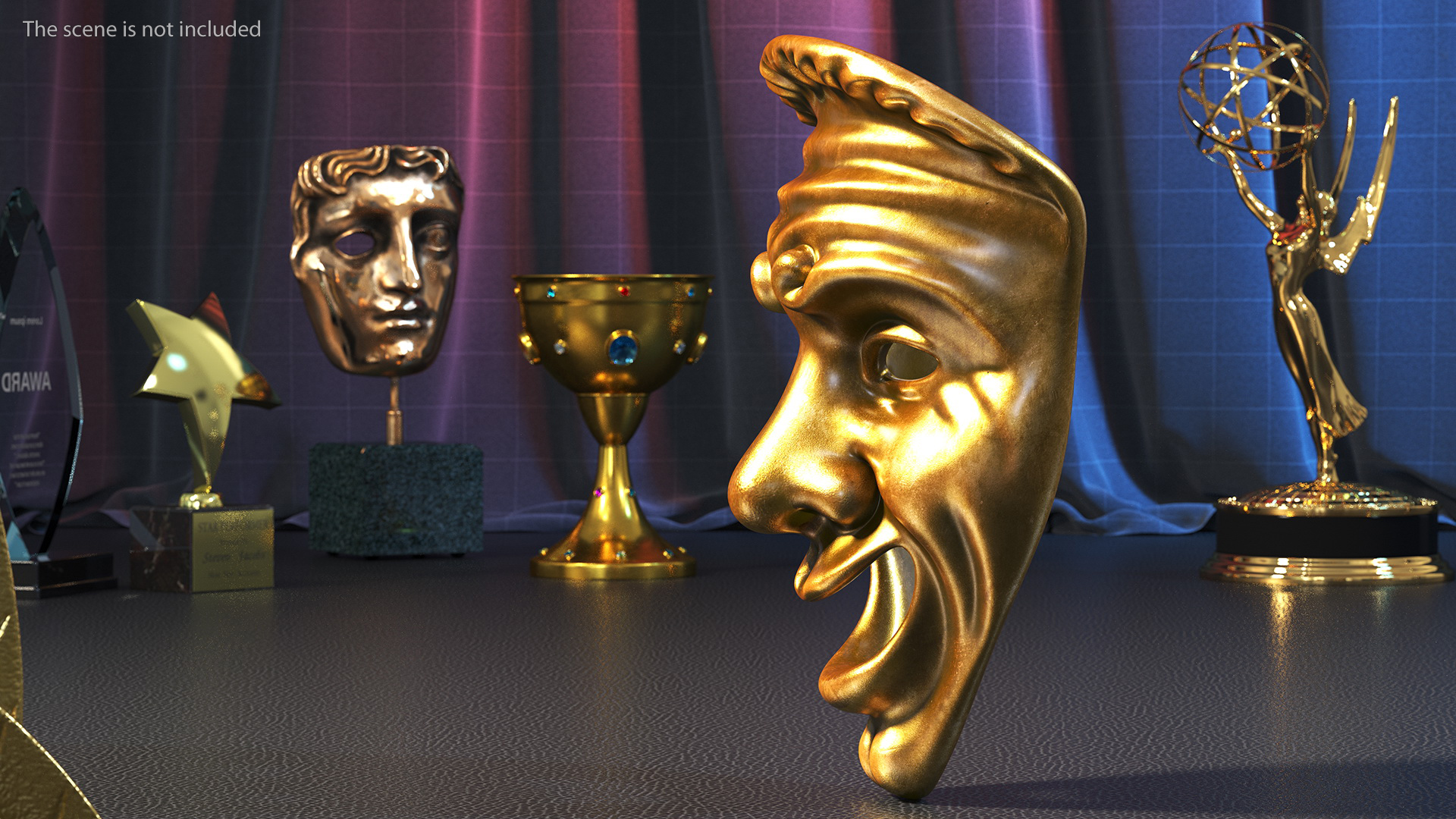 Comedy and Tragedy Masks 3D model