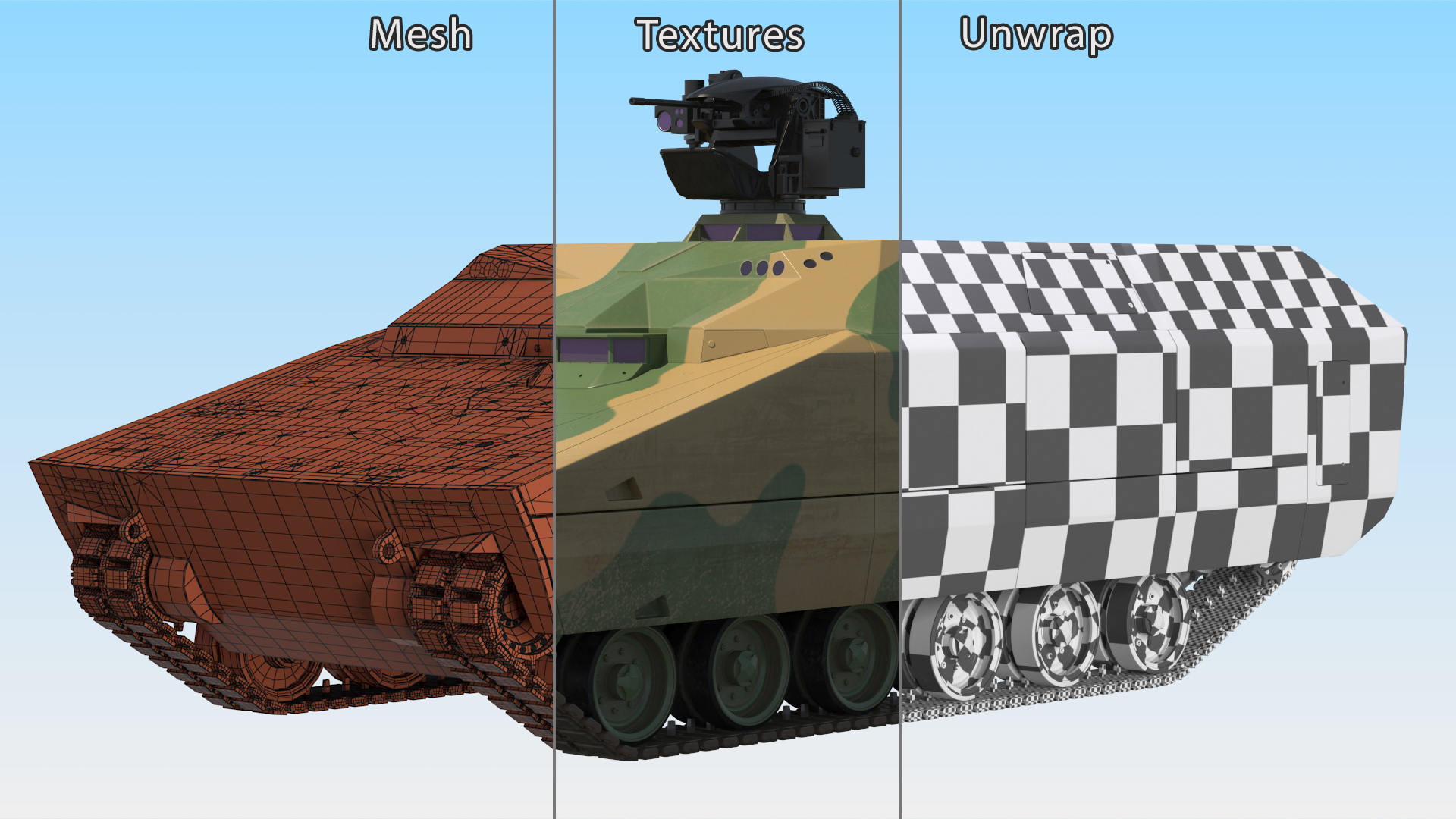 3D Next Gen Tracked Marine Assault Vehicle with Machine Gun