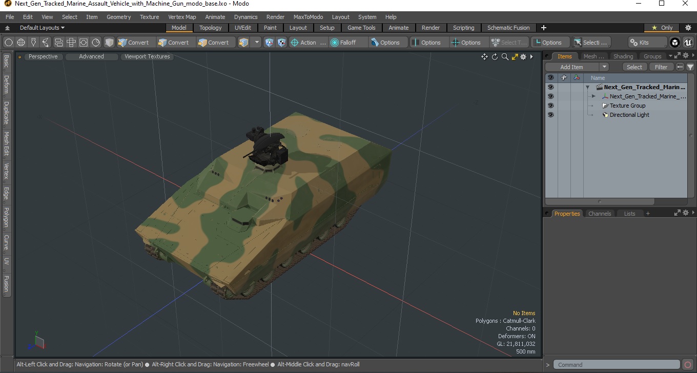 3D Next Gen Tracked Marine Assault Vehicle with Machine Gun