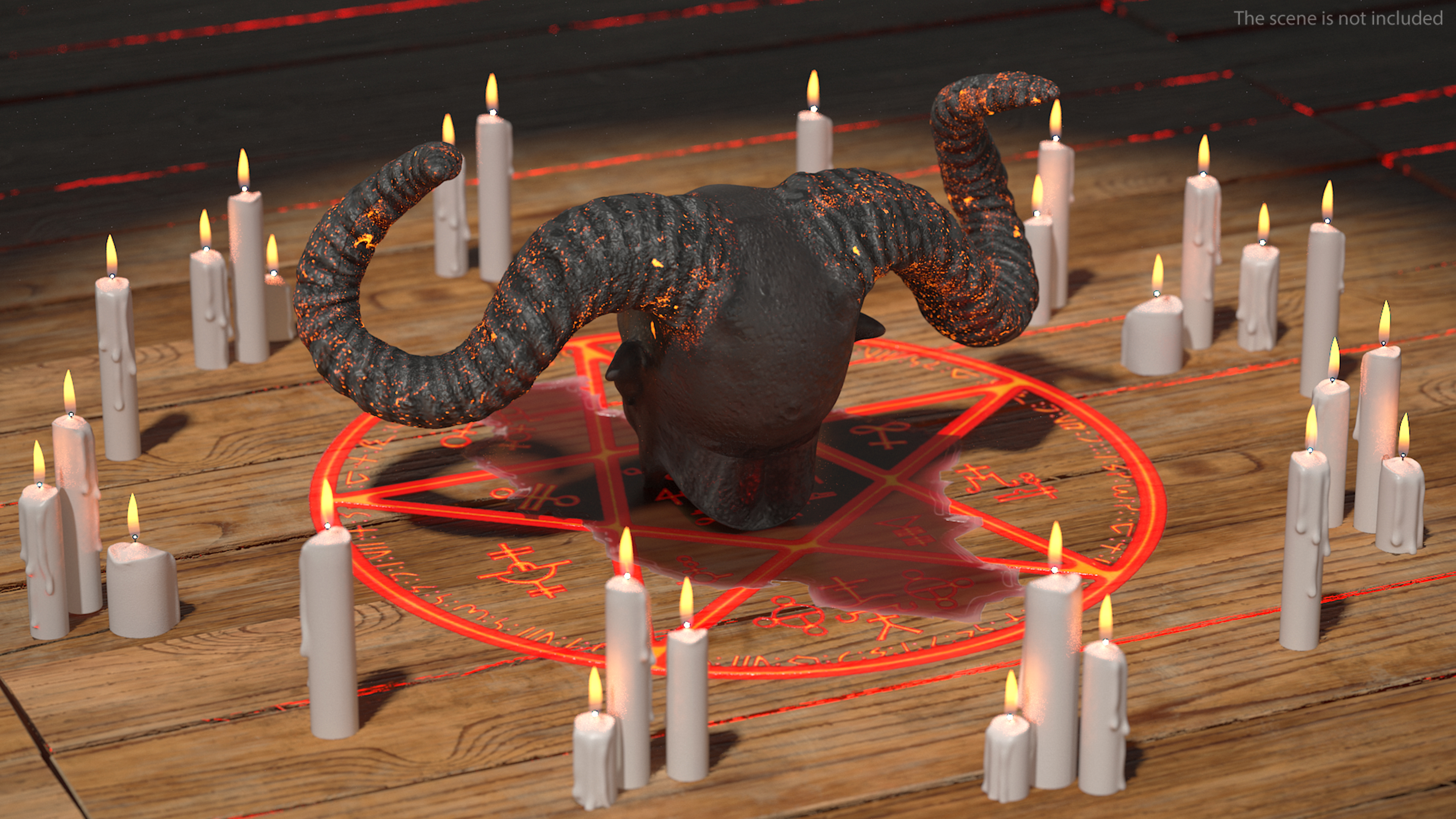 3D Demon Head with Horns