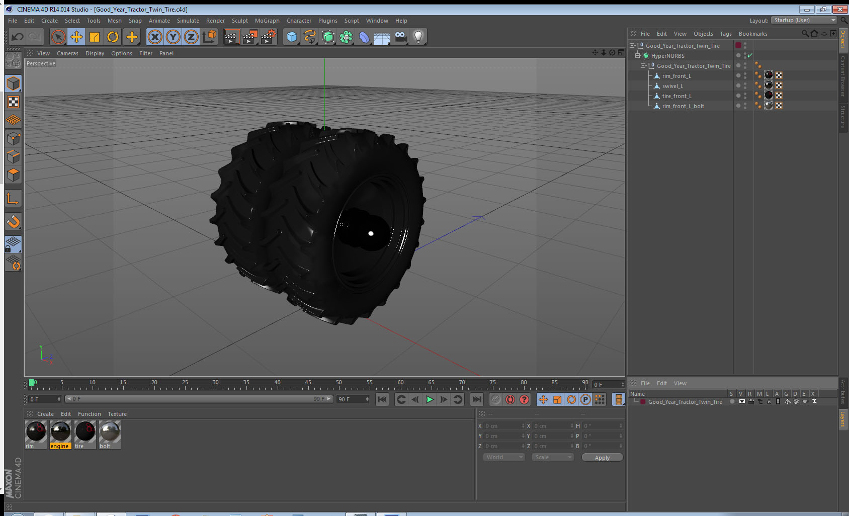 Good Year Tractor Twin Tire 3D