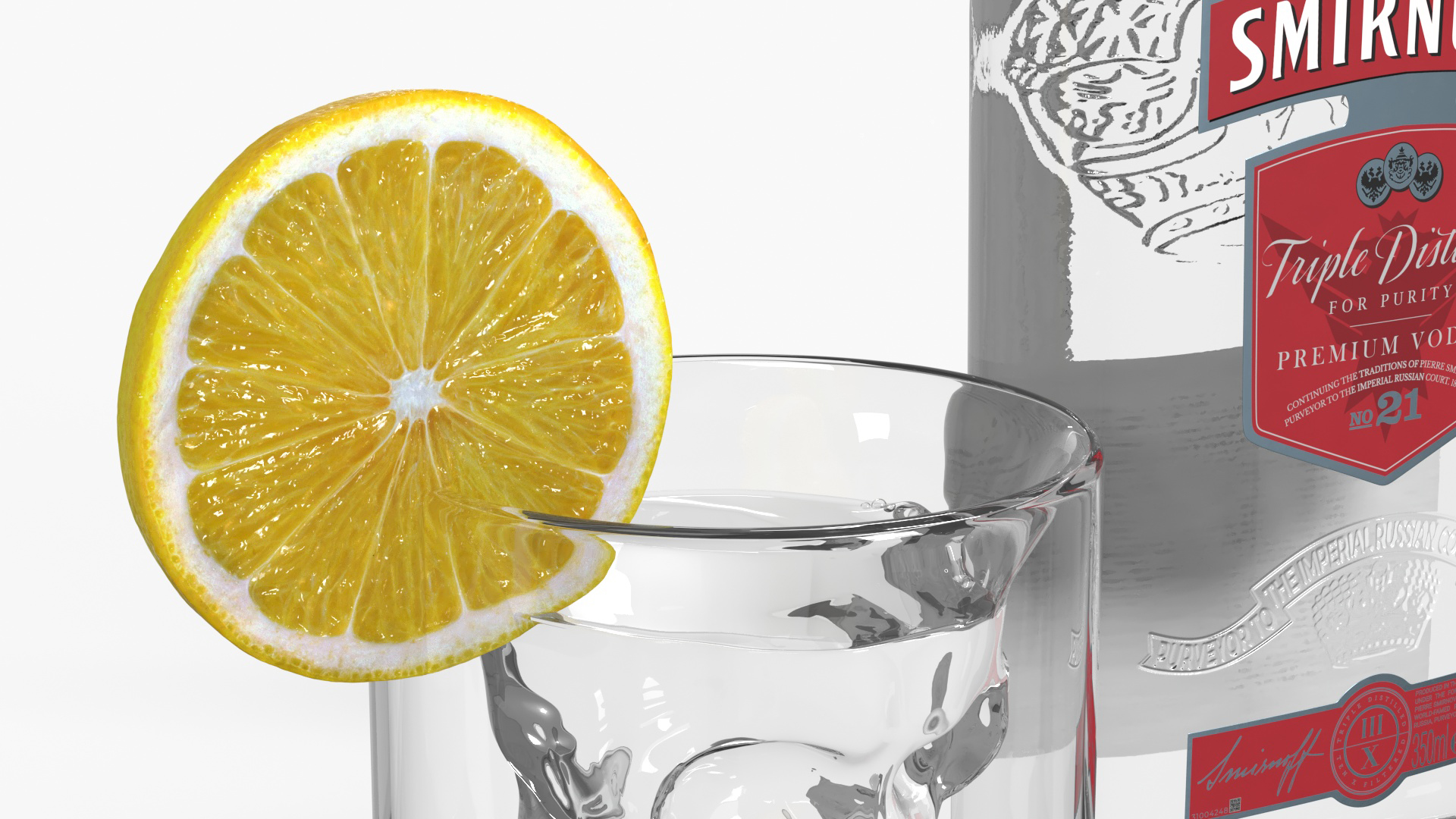 Smirnoff Vodka No21 with Shot and Lemon Slice - view 5