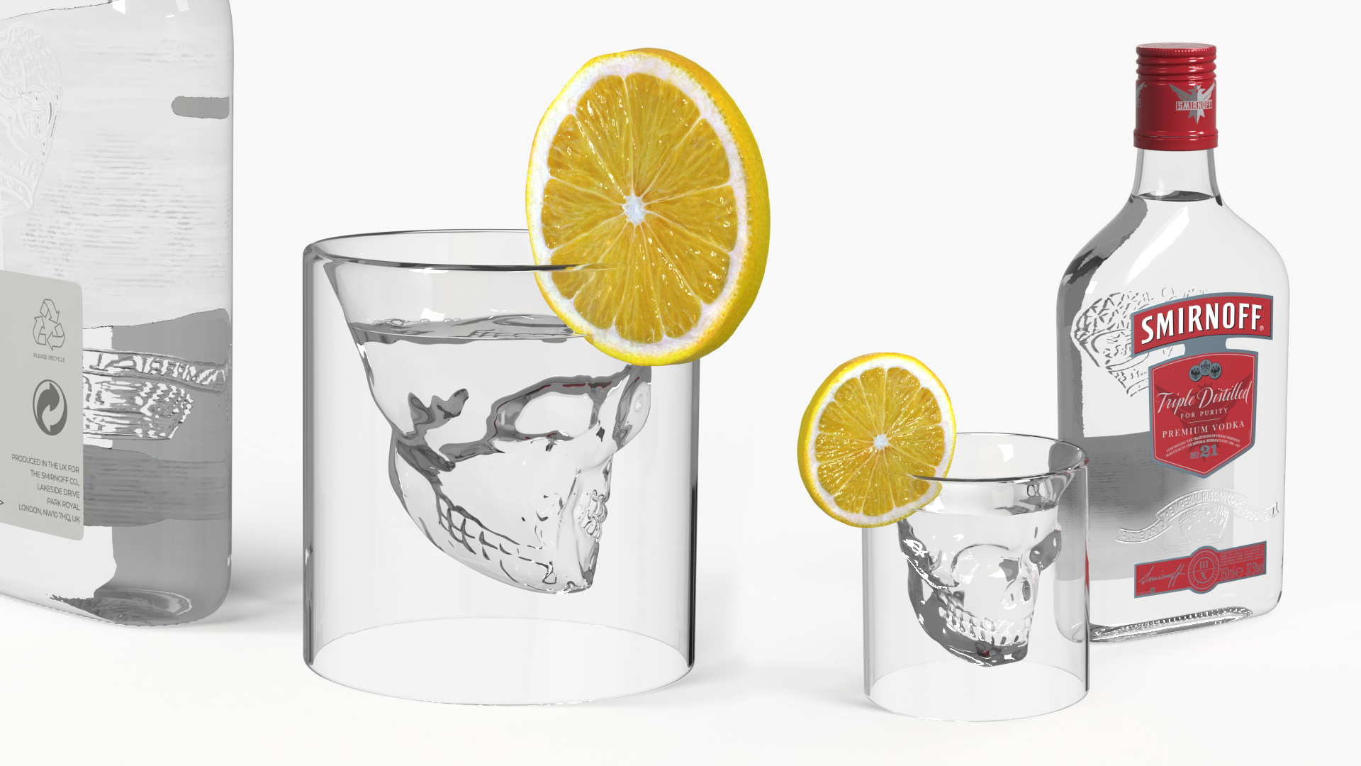 Smirnoff Vodka No21 with Shot and Lemon Slice - view 2