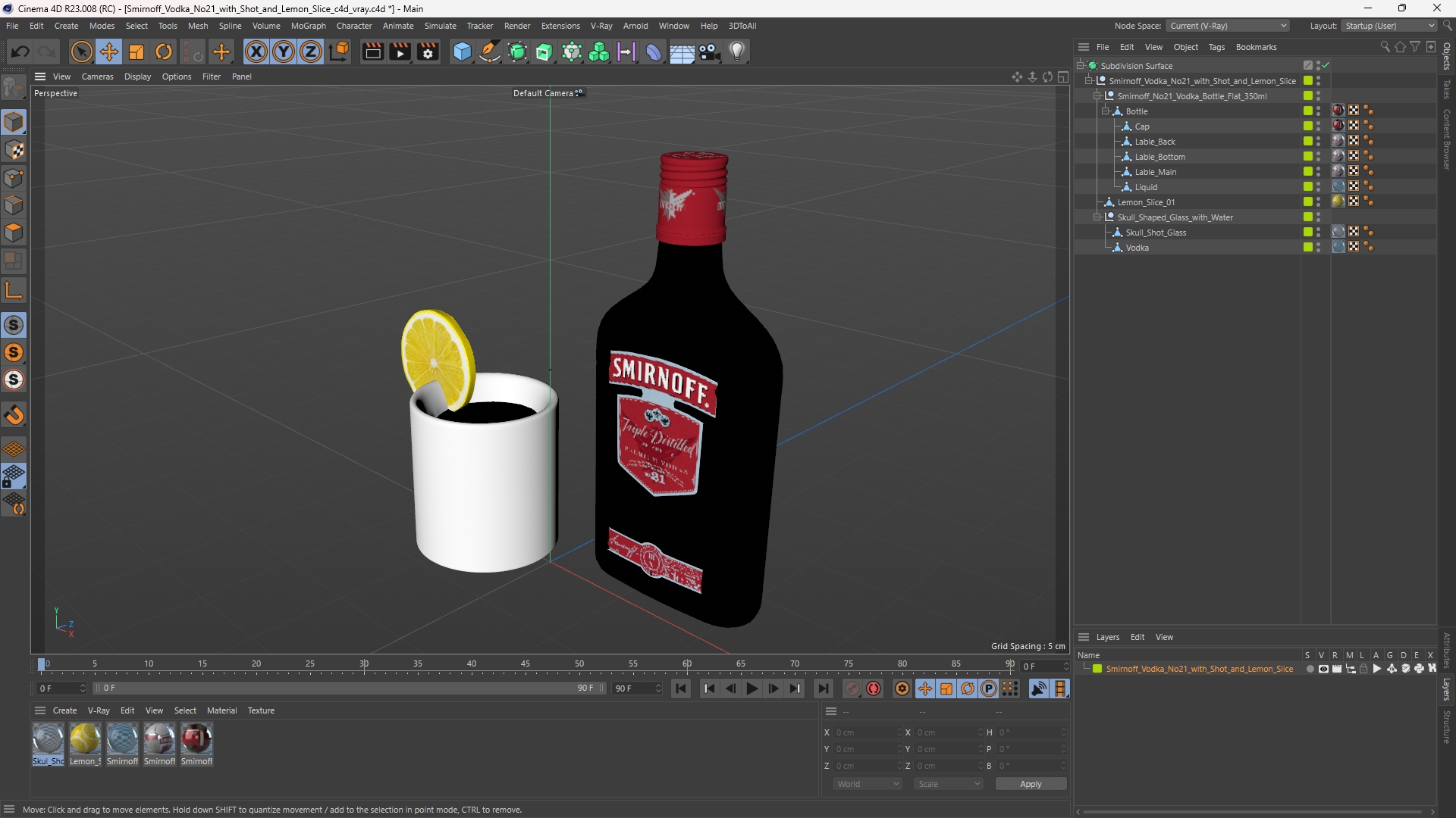 Smirnoff Vodka No21 with Shot and Lemon Slice - view 12