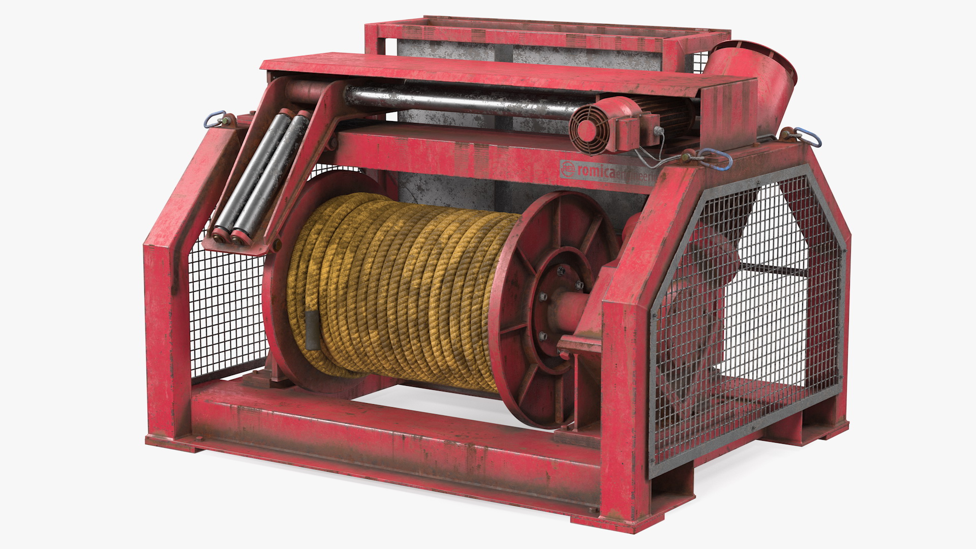 3D model Wire Rope Mooring Winch Rigged