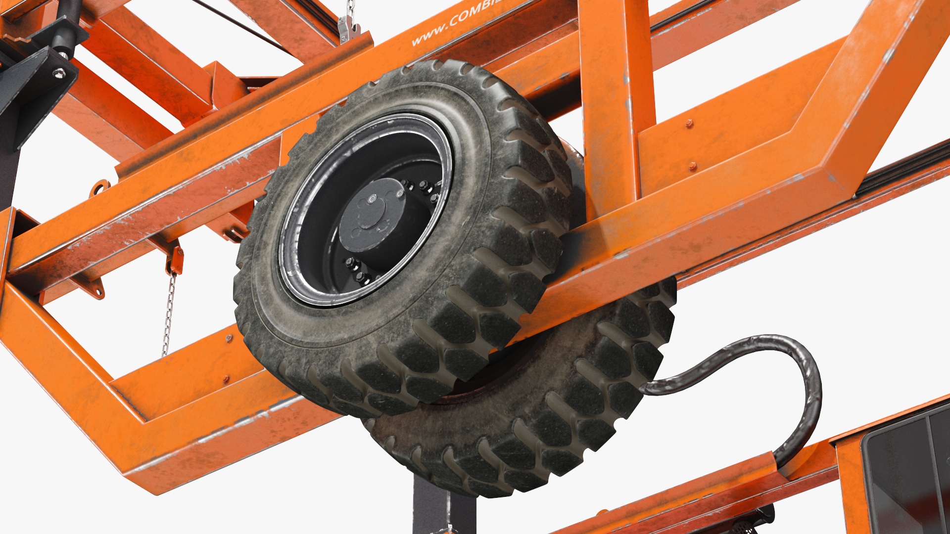 Straddle Carrier Combilift SC Dirty Rigged 3D