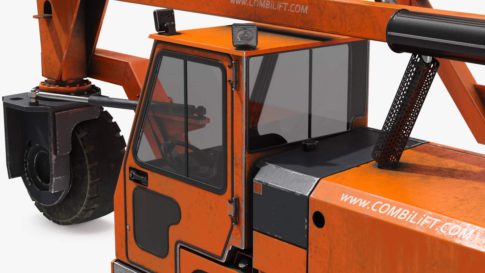 Straddle Carrier Combilift SC Dirty Rigged 3D