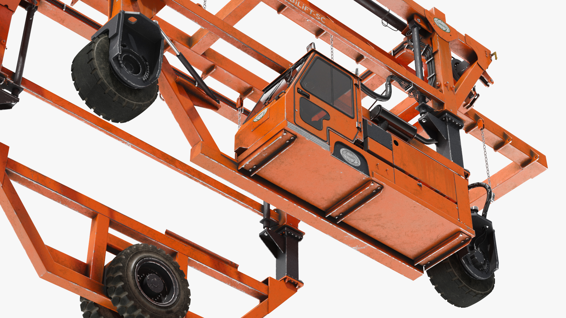 Straddle Carrier Combilift SC Dirty Rigged 3D