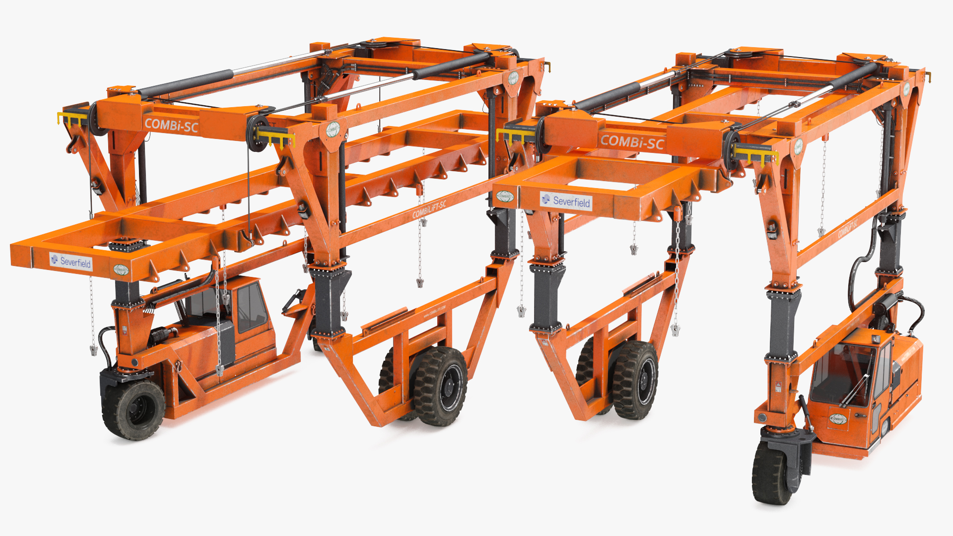 Straddle Carrier Combilift SC Dirty Rigged 3D