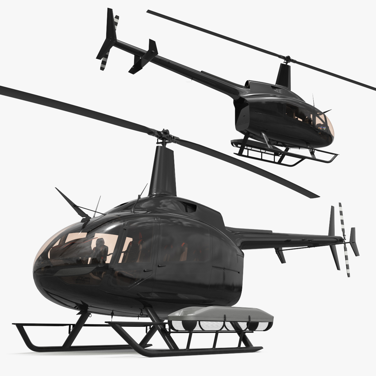 Light Utility Helicopter - Black · Rigged