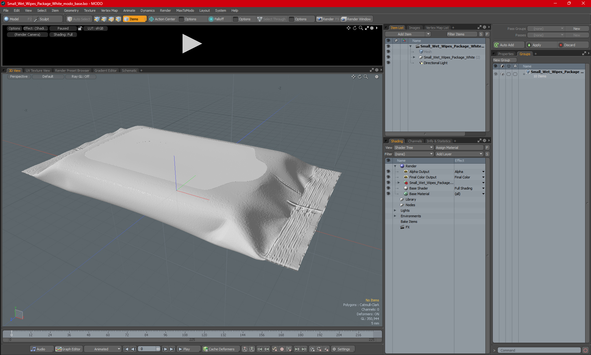 Small Wet Wipes Package White 3D model
