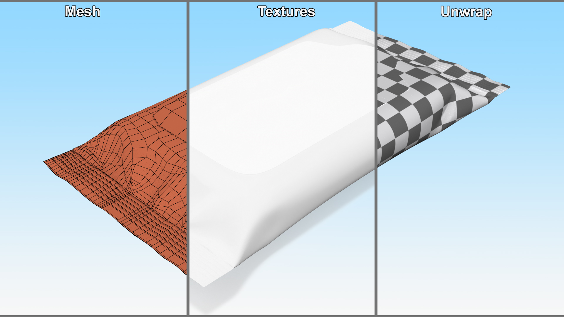 Small Wet Wipes Package White 3D model